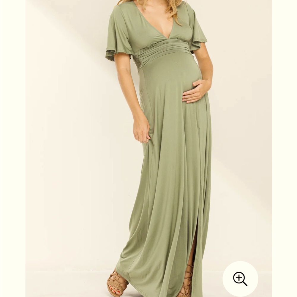 Olive green maternity dress